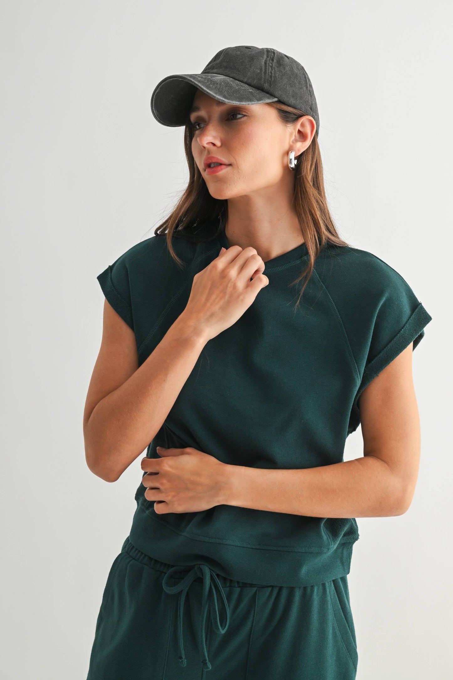 Monterey Cap Sleeve French Terry Top