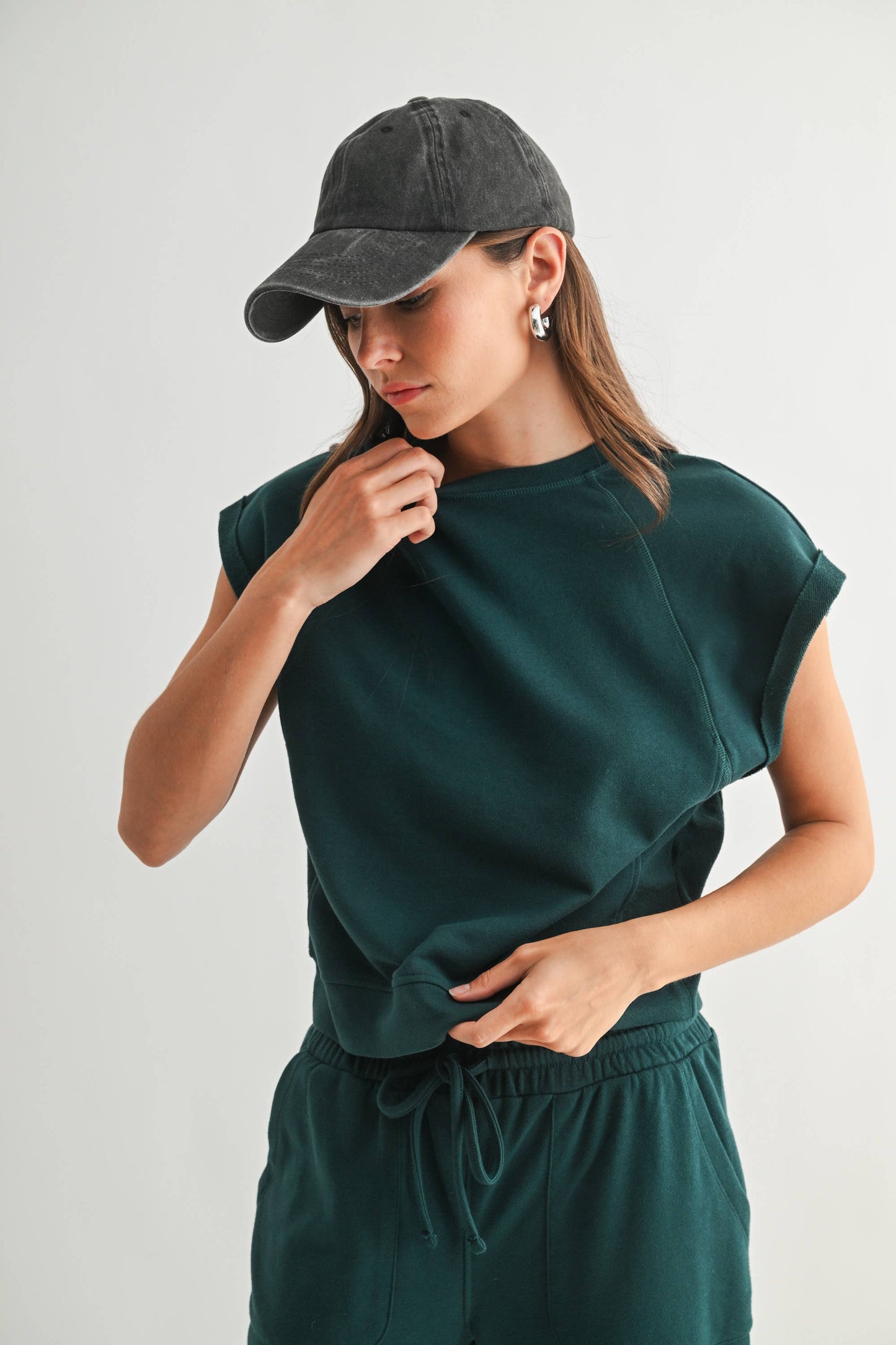 Monterey Cap Sleeve French Terry Top