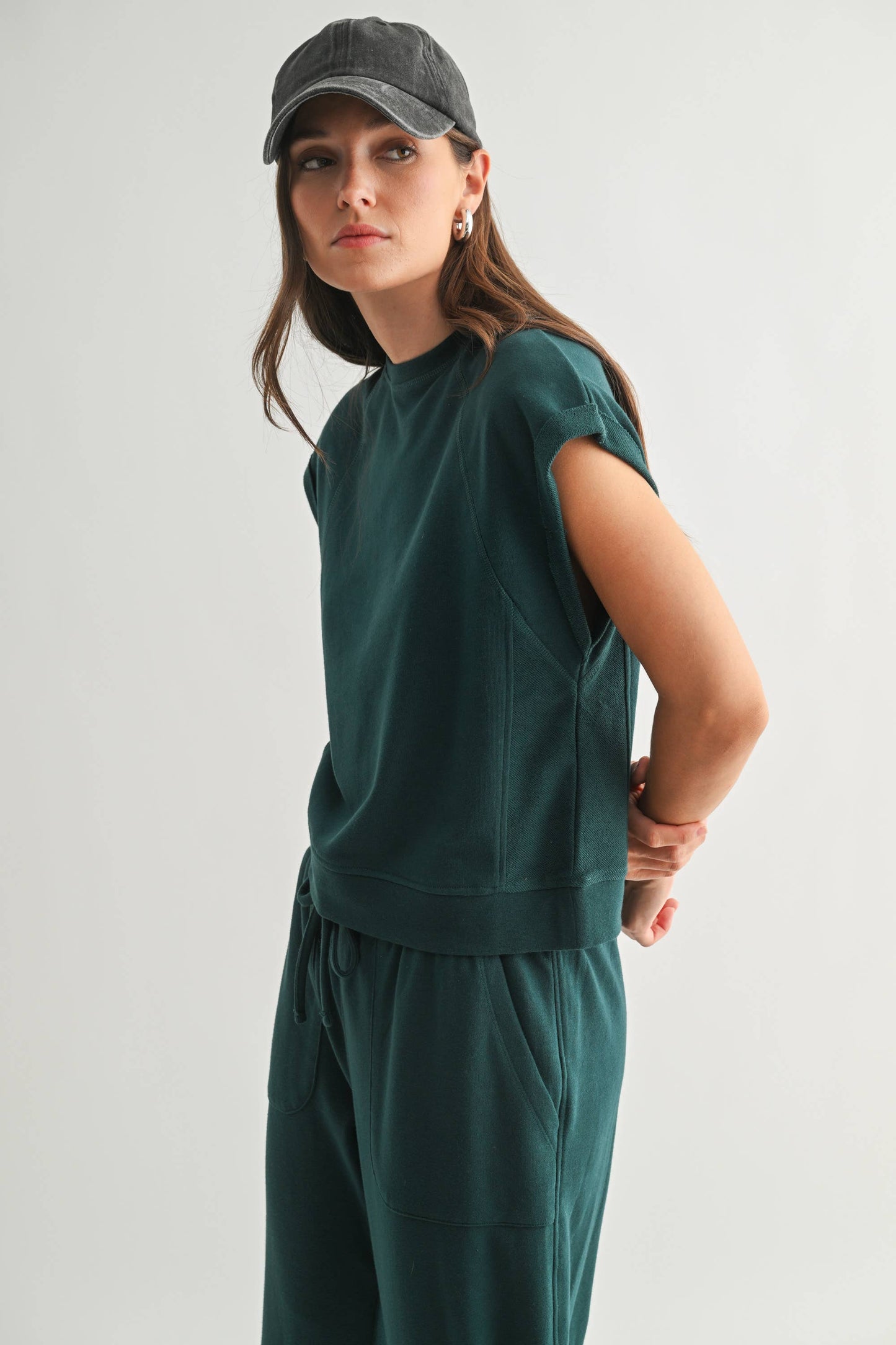 Monterey Cap Sleeve French Terry Top