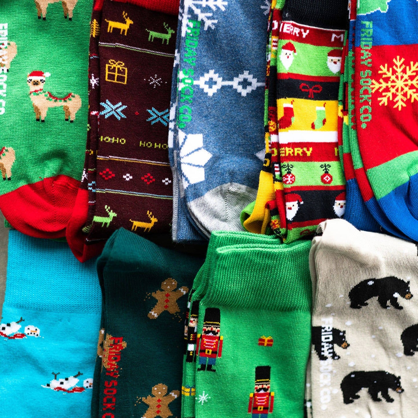 Ugly Christmas Sleigh Ride Socks