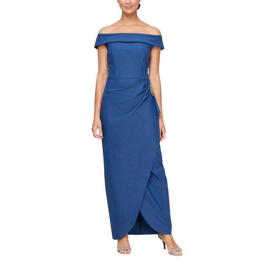 Dana Off-the-Shoulder Contour Dress - Indigo