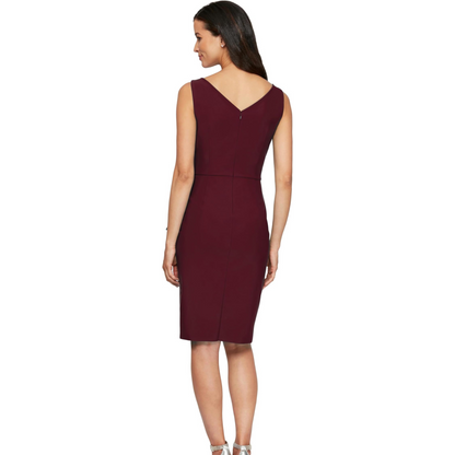 Danielle Beaded Contour Dress - Wine