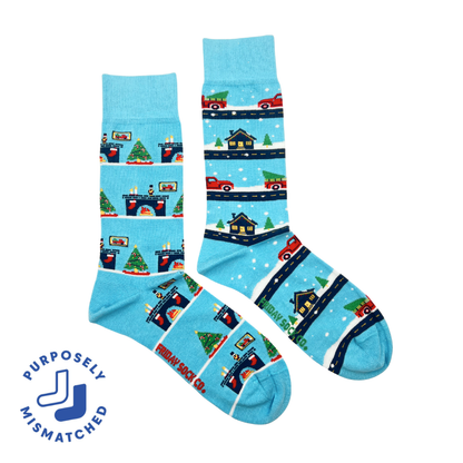 Christmas Vintage Truck & Living Room Socks