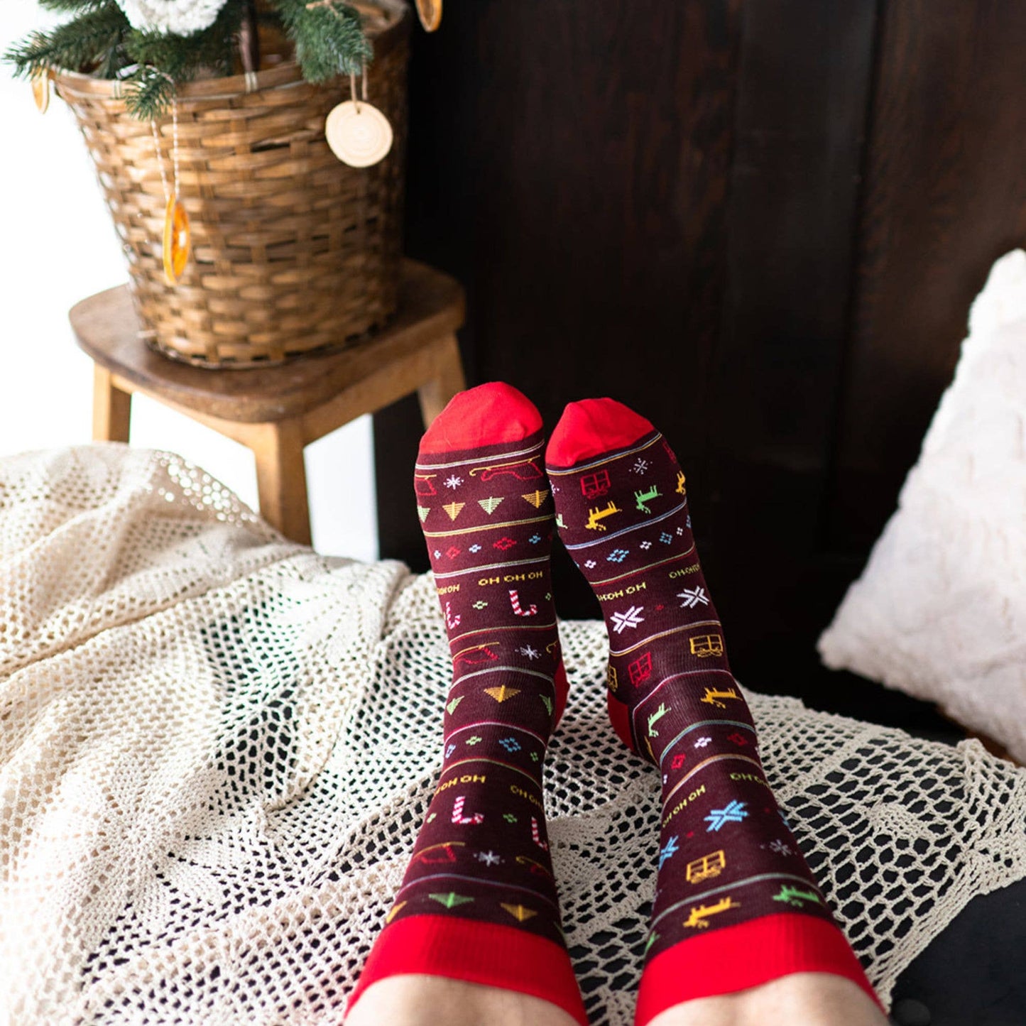 Ugly Christmas Sleigh Ride Socks