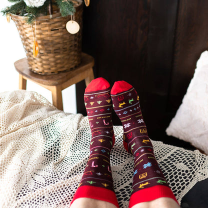 Ugly Christmas Sleigh Ride Socks