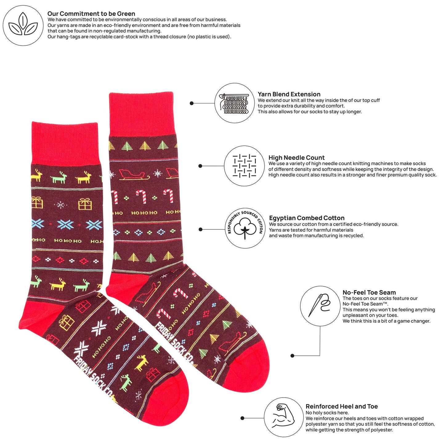 Ugly Christmas Sleigh Ride Socks
