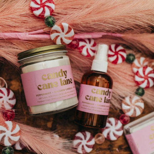 CANDY CANE LANE SOY CANDLE | Clean-Burning Holiday Candle