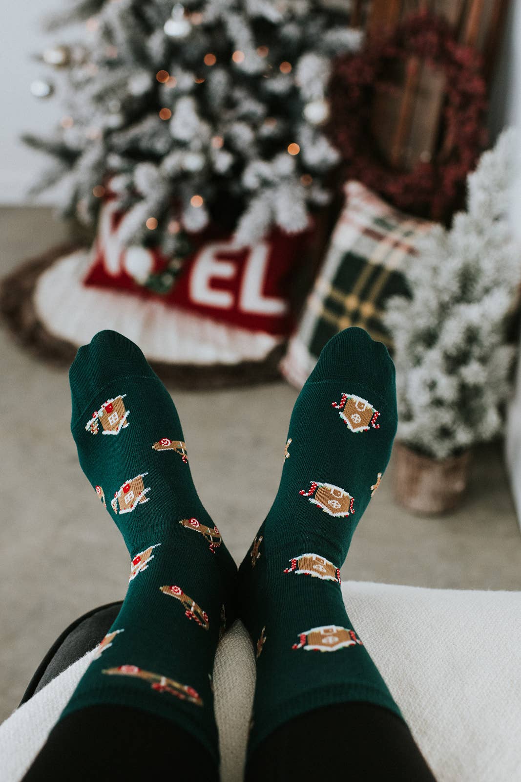 Ugly Christmas Gingerbread House Socks