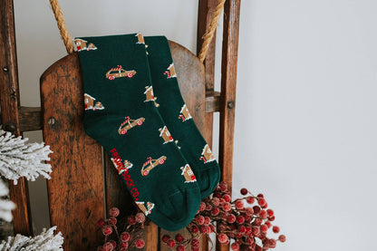 Ugly Christmas Gingerbread House Socks