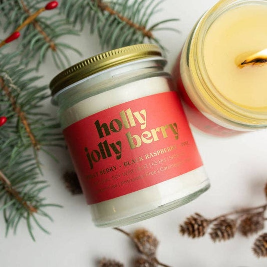 HOLLY JOLLY BERRY SOY CANDLE | Clean-Burning Holiday Candle
