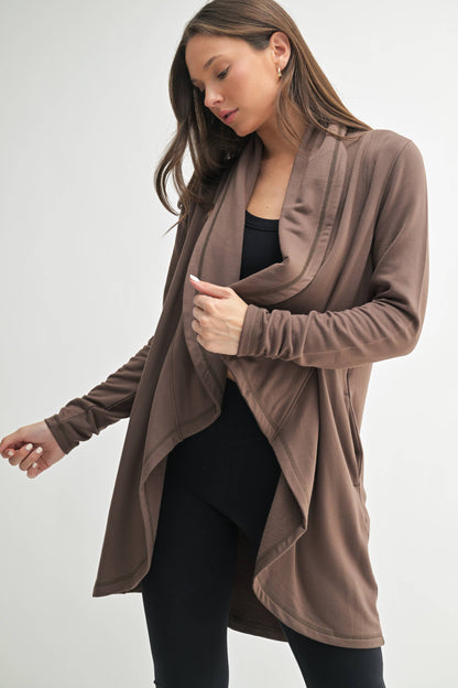Java Fleece Lined Flowy Cardigan