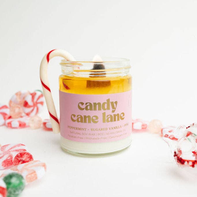 CANDY CANE LANE SOY CANDLE | Clean-Burning Holiday Candle